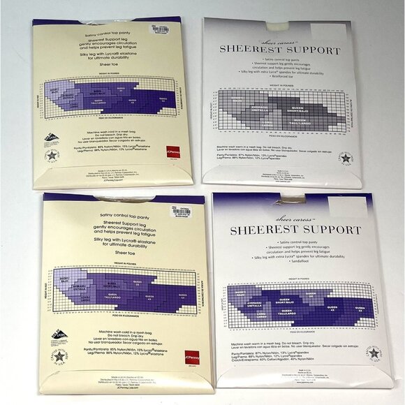 12pr VTG Womens Queen Short HOSIERY Pantyhose Stockings JCPenney NIP NEW - Picture 7 of 7